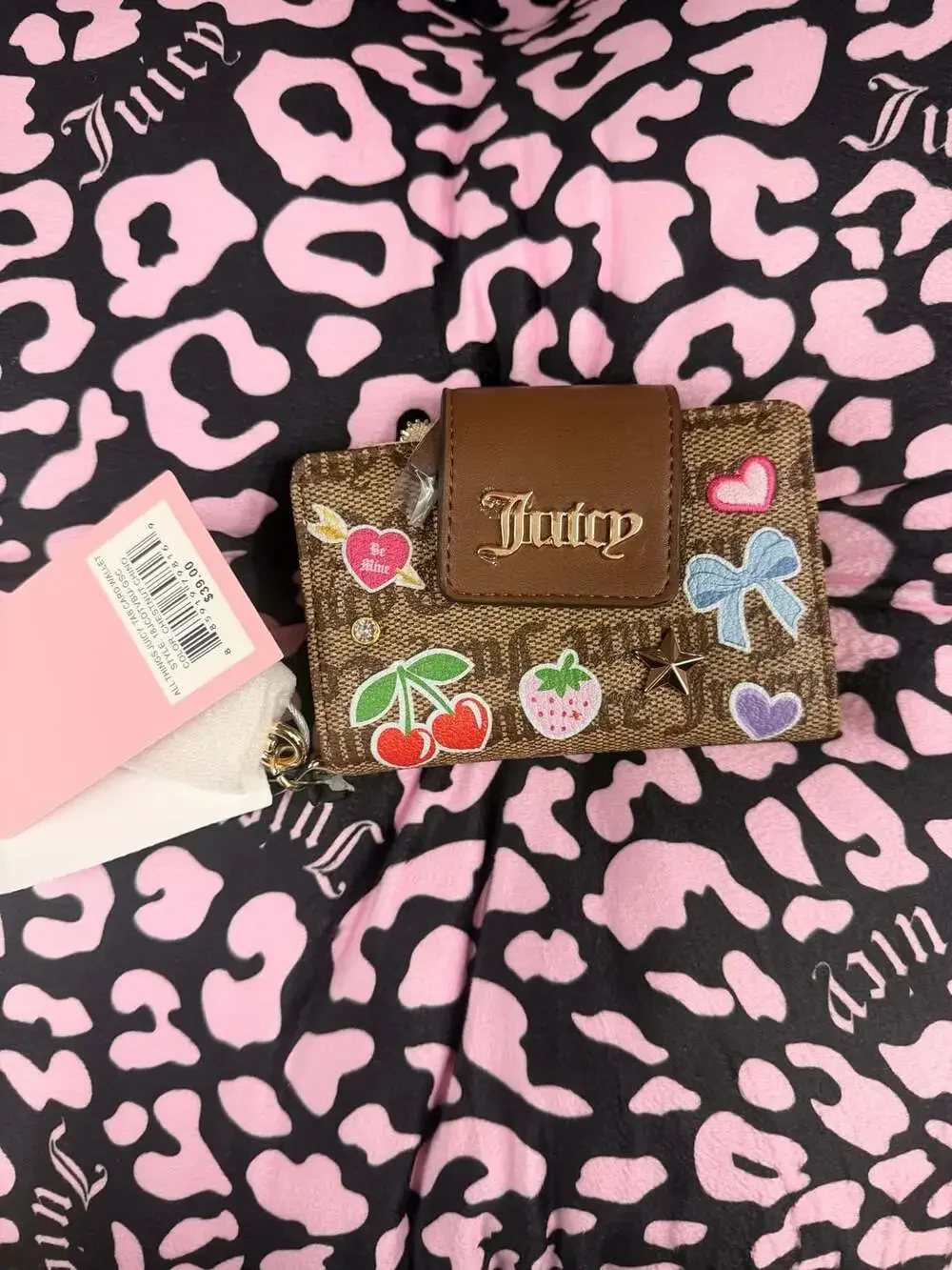 Juicy Couture All Things Juicy Tab Card Wallet - Chestnut Chino